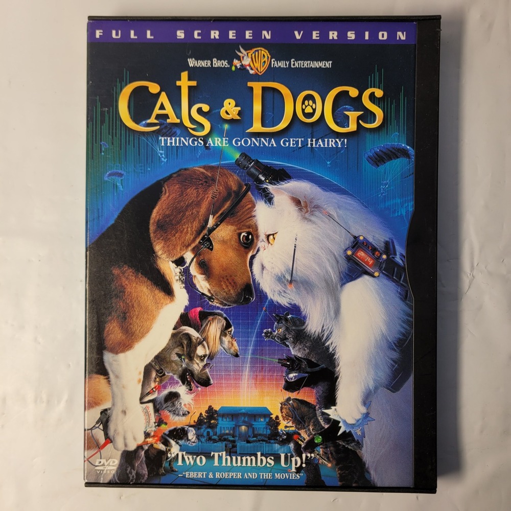 Warner Bros Cats & Dogs DVD Kids Family Live Action Full‎ Screen 2001